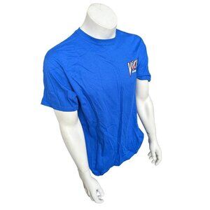 Anvil Men's Vicious Fishing USA Flag Blue Short Sleeve Shirt Size Large